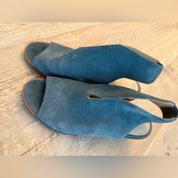 Sole Society Terryn Blue Suede Sandals Size 8.5 - Picture 5 of 8